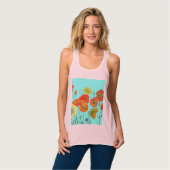 Rote Orange Poppy Frische Pasta machen Blume Tank Top (Vorderseite Vollansicht)