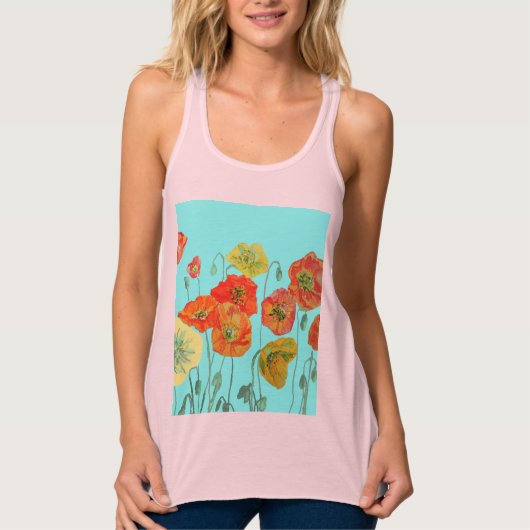 Rote Orange Poppy Frische Pasta machen Blume Tank Top (Vorderseite)