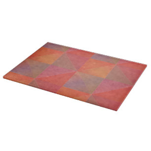 Rote Orange Rosa Wasserfarbdreiecke Geometrische K Schneidebrett