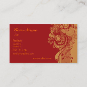 Rote orange Strudel-Visitenkarte SCHABLONE Visitenkarte