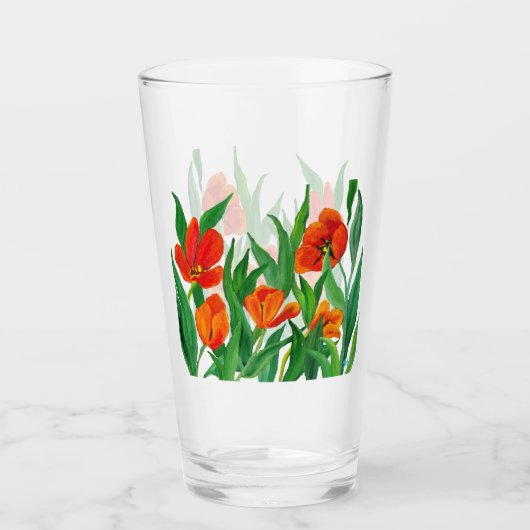 Rote/orange Tulissen Glas (Vorderseite)