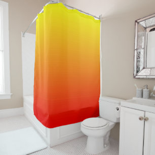 Rote, orange und gelbe Aquarell-Steigung Duschvorhang