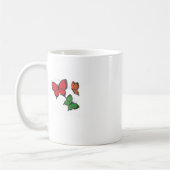 Rote, orange und grüne Schmetterlings-Tasse Kaffeetasse (Links)