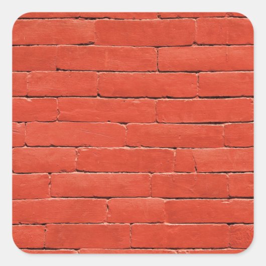 Rote Orange Wand Quadratischer Aufkleber (Vorderseite)