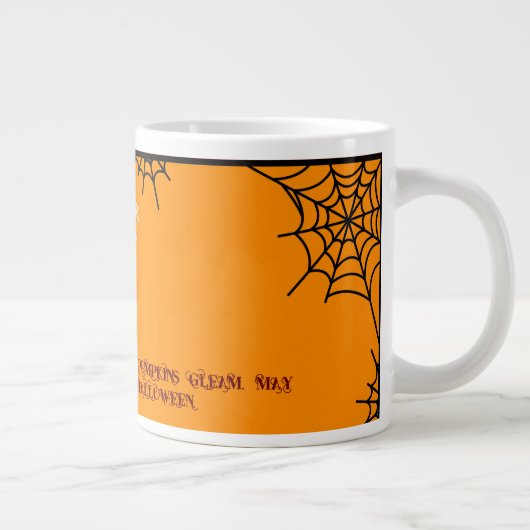 ROTE ORANGE WEISSE SCHWARZE TRICK ODER BEHANDLUNG  Jumbo-Tasse (Rechts)