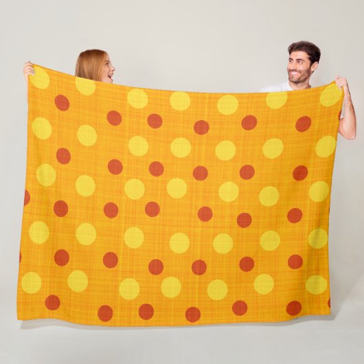 ROTE ORANGE YELLOW AUTUMN POLKA DOTS FLEECEDECKE (Beispiel)