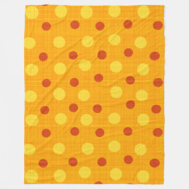 ROTE ORANGE YELLOW AUTUMN POLKA DOTS FLEECEDECKE