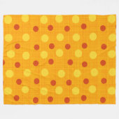 ROTE ORANGE YELLOW AUTUMN POLKA DOTS FLEECEDECKE (Vorderseite (Horizontal))