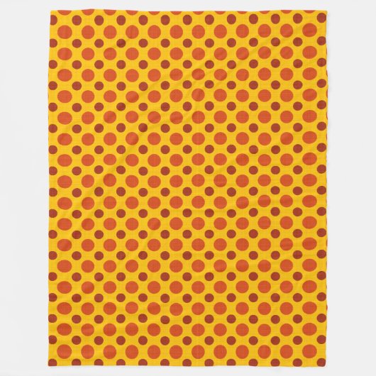 ROTE ORANGE YELLOW AUTUMN POLKA DOTS FLEECEDECKE (Vorderseite)