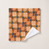 Rote orangefarbene Schachpartien, die neue quadrat Badhandtuch Set (Waschlappen)