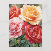 Rote, orangefarbene und blumengeschmückte Gastdeta Begleitkarte (Rückseite)