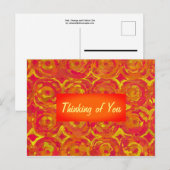 Rote, orangefarbene und gelbe Postkarte (Vorne/Hinten)