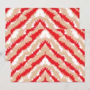 Rote, orangefarbene und rosa Texturmuster und Moti Dankeskarte