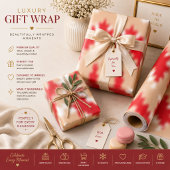 Rote, orangefarbene und rosa Texturmuster und Moti Geschenkpapier