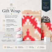 Rote, orangefarbene und rosa Texturmuster und Moti Geschenkpapier