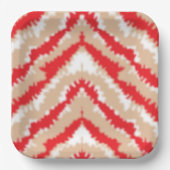 Rote, orangefarbene und rosa Texturmuster und Moti Pappteller (Vorderseite)