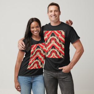 Rote, orangefarbene und rosa Texturmuster und Moti T-Shirt