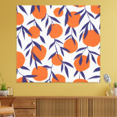 Rote Orangen tropisches, nahtloses Muster. Leinwanddruck (Insitu (Wohnzimmer))