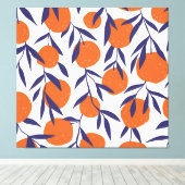 Rote Orangen tropisches, nahtloses Muster. Leinwanddruck (Insitu (Holzboden))