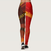 Rote Orangenbraun Spirale Abstrakte Leggings (Rückseite)