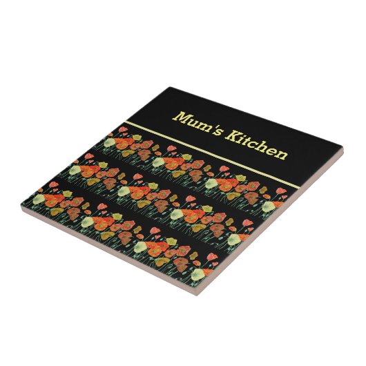 Rote Orangenmohnblume Blume Poppies Blumengestein Fliese (Seite)