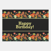 Rote Orangenmohnblume Blume Poppies Blumengestein Geschenkpapier Set (Vorderseite)