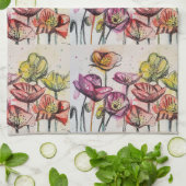 Rote Orangenmohnblume Blume Poppies Blumengestein Geschirrtuch (Gefaltet)