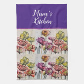 Rote Orangenmohnblume Blume Poppies Blumengestein Geschirrtuch (Vertikal)