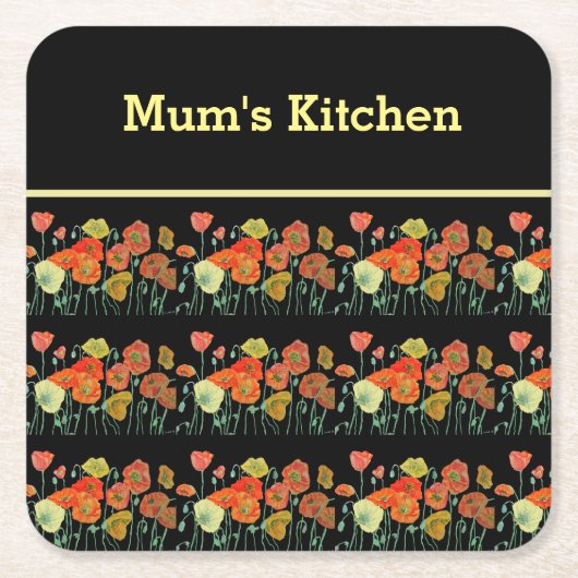 Rote Orangenmohnblume Blume Poppies Blumengestein Rechteckiger Pappuntersetzer (Vorderseite)