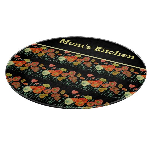 Rote Orangenmohnblume Blume Poppies Blumengestein Schneidebrett (Ecke)