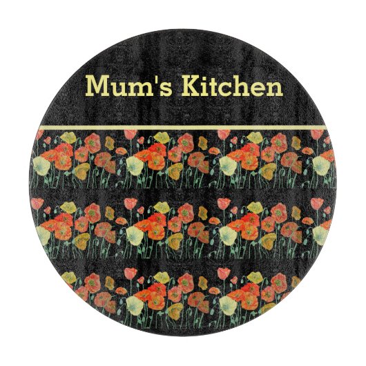 Rote Orangenmohnblume Blume Poppies Blumengestein Schneidebrett (Vorderseite)