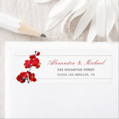 Rote Orchidee Blume Elegante Hochzeit Rücksendeadr (Insitu)