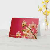 Rote Orchidee • Glückliche Karte der Mutter Tages (Gelbe Blume)