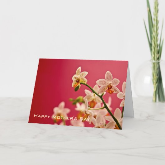 Rote Orchidee • Glückliche Karte der Mutter Tages (Vorderseite)