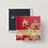 Rote Orchidee • Hochzeits-Knopf Button (Vorne & Hinten)