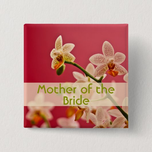 Rote Orchidee • Hochzeits-Knopf Button (Vorderseite)