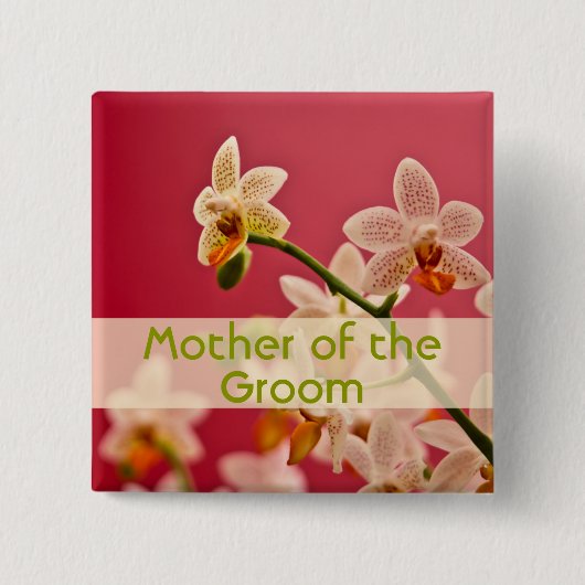 Rote Orchidee • Hochzeits-Knopf Button (Vorderseite)
