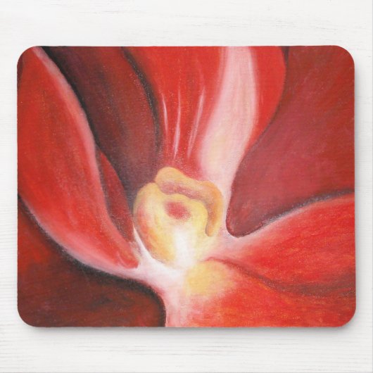 Rote Orchidee Mousepad (Vorne)