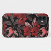 Rote Orchideen auf schwarz. Case-Mate iPhone Hülle (Rückseite (Horizontal))