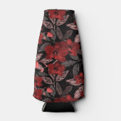 Rote Orchideen auf schwarz. Flaschenkühler (Vorderseite)