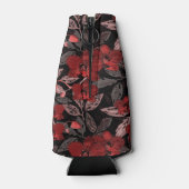 Rote Orchideen auf schwarz. Flaschenkühler (Rückseite)