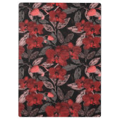 Rote Orchideen auf schwarz. Klemmbrett (Rückseite)