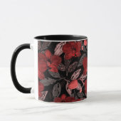 Rote Orchideen auf schwarz. Tasse (Links)