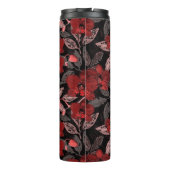 Rote Orchideen auf schwarz. Thermosbecher (Rückseite)