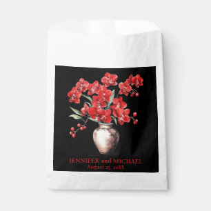 Rote Orchideen Blumen Hochzeit Geschenktütchen