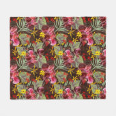 Rote Orchideen. Fleecedecke (Vorderseite (Horizontal))