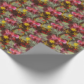 Rote Orchideen. Geschenkpapier (Ecke)