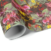 Rote Orchideen. Geschenkpapier (Rolleneckpunkt)