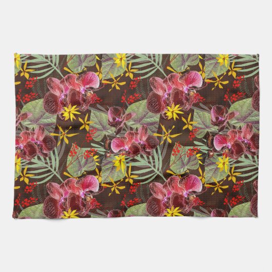 Rote Orchideen. Geschirrtuch (Horizontal)