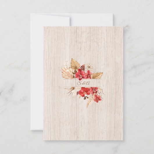 Rote Orchideen Pampas Grass Wood, nachdem ich GRIL Einladung (Rückseite)